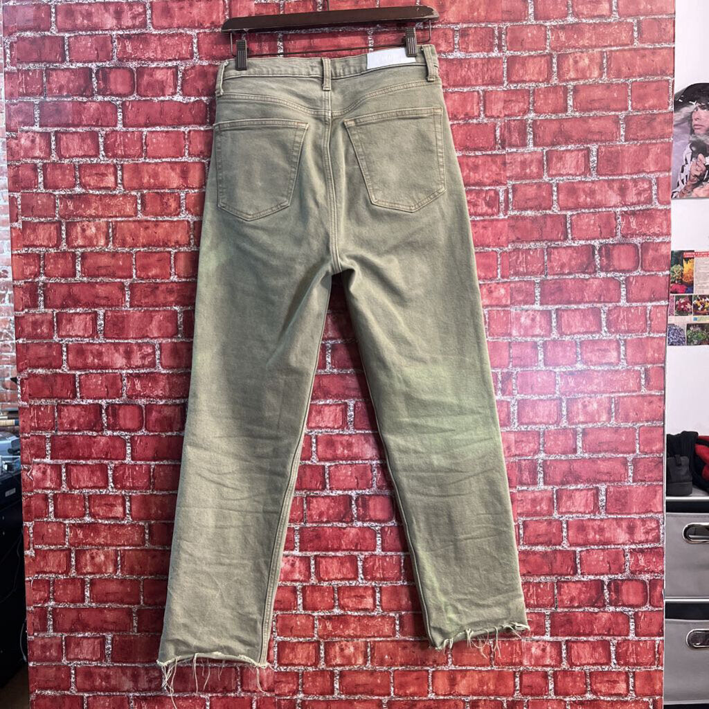 Re/Done Wide Cut Mid Length Lime Green Size 28