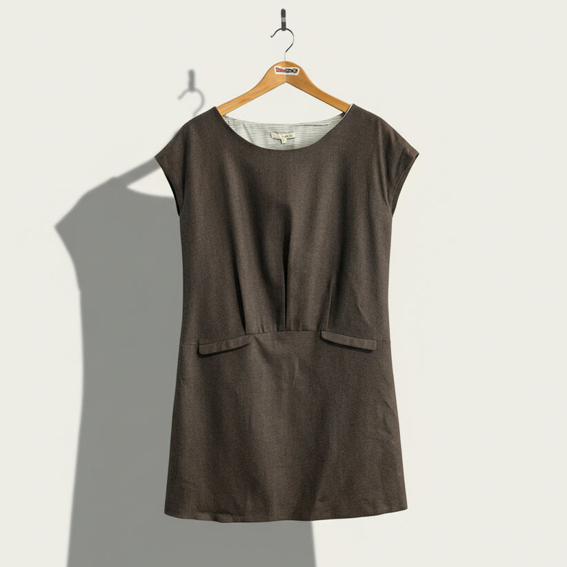 ba&sh grey tunic top with faux pockets size 2 product photo