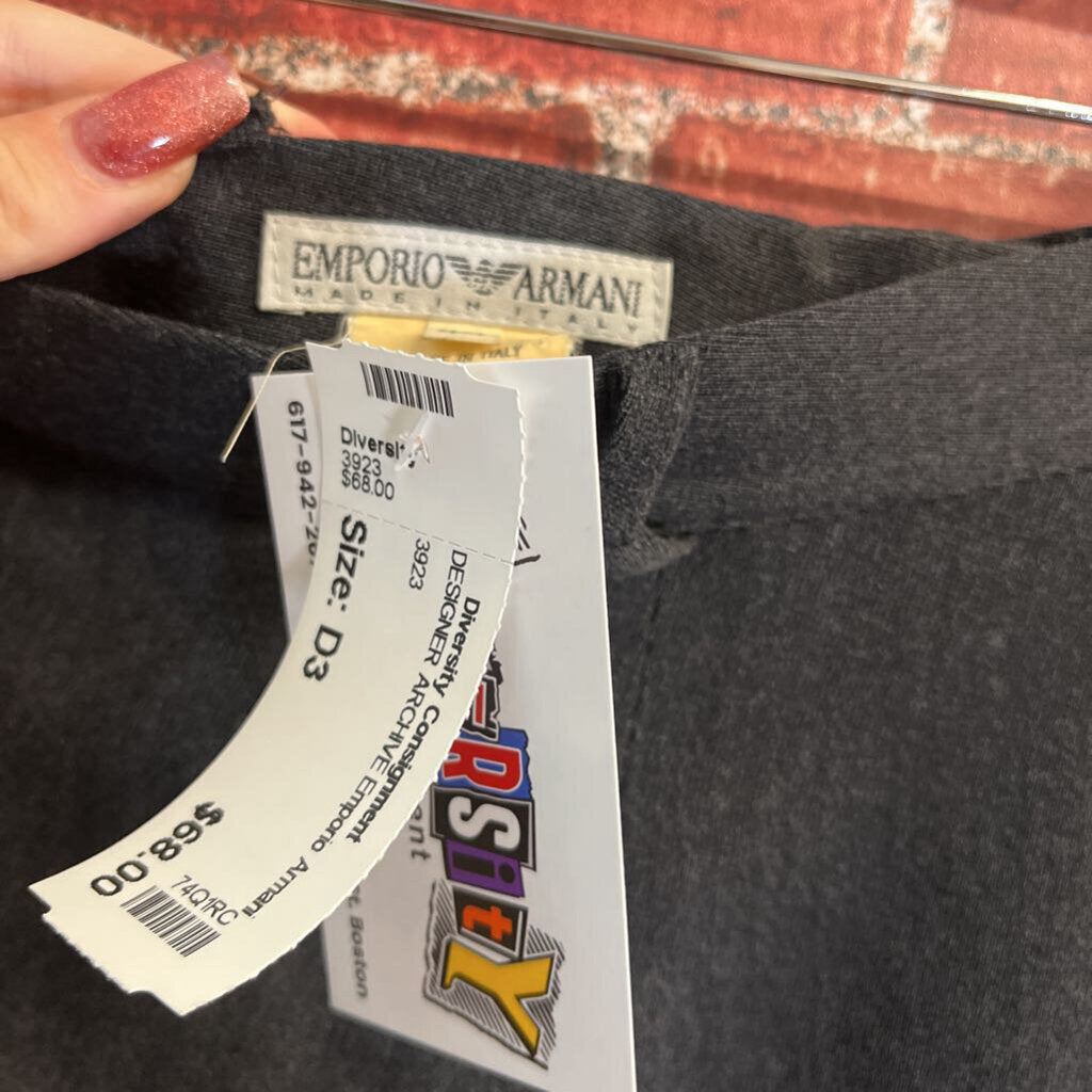 Emporio Armani Grey Midi Skirt Size 44