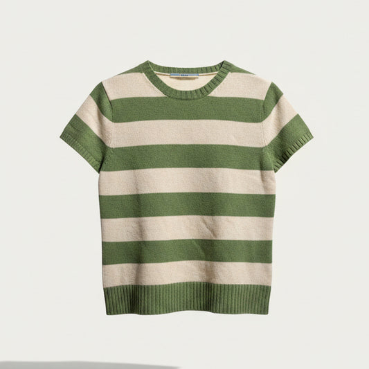 J.Crew green and white sweater size S, front product view