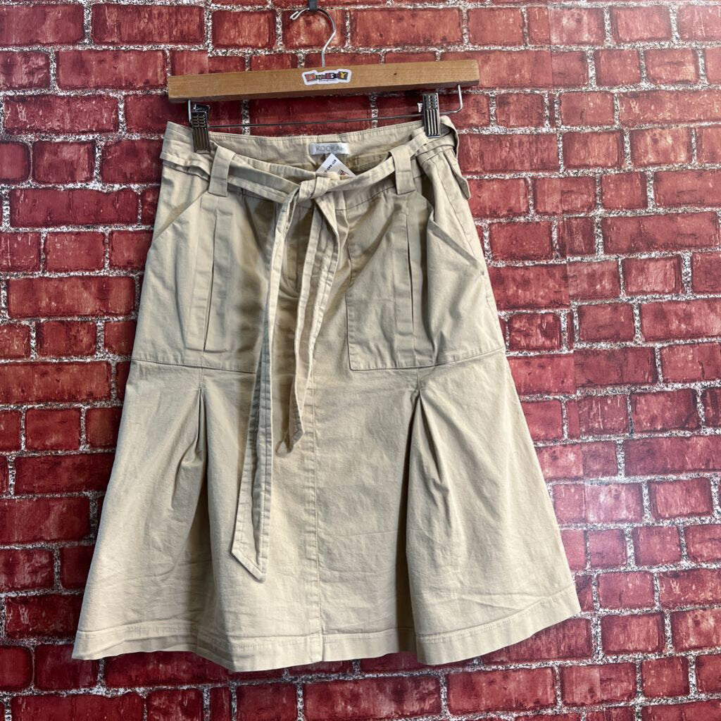Kookai Belted Skirt Beige Size 38