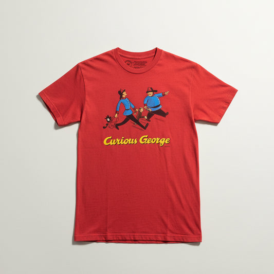 Out of Print Curious George Firefighters Rescue graphic tee size S