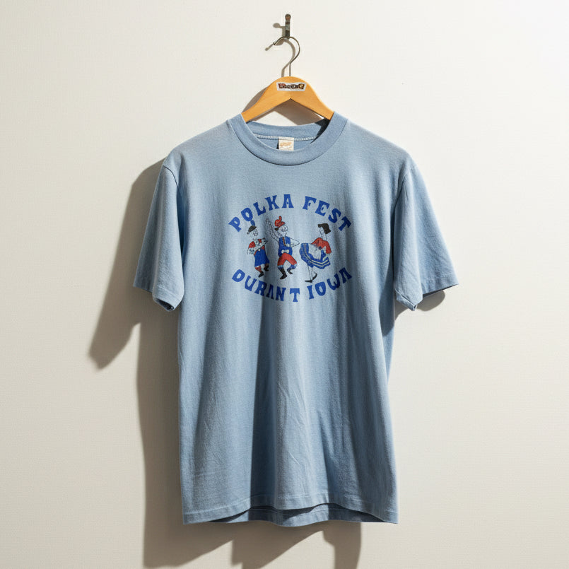 Sportswear Polka Fest blue red black graphic tee size L