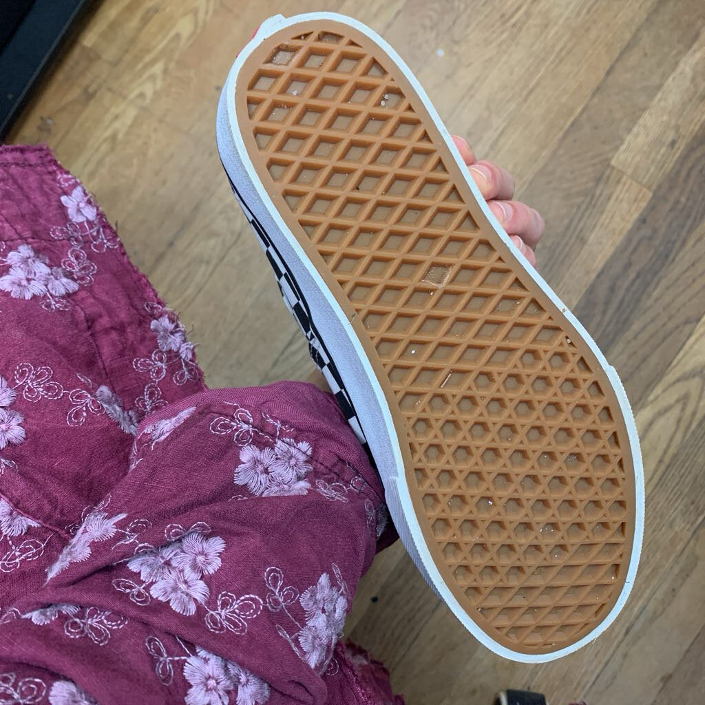 Vans black white low top shoes additional view
