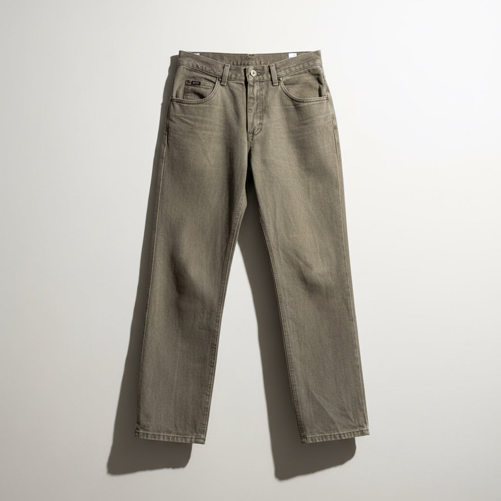 Vintage Lee olive denim jeans D4+ front view