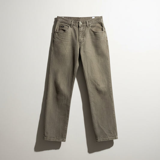 Vintage Lee olive denim jeans D4+ front view