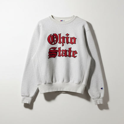 Vintage Champion Ohio State graphic crewneck grey red and black listed size M front view