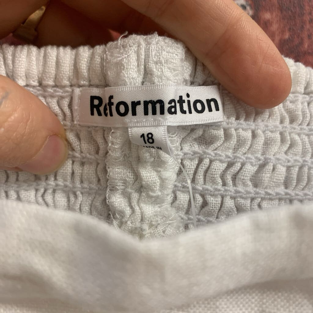 Reformation white linen blouse size 18 alternate view