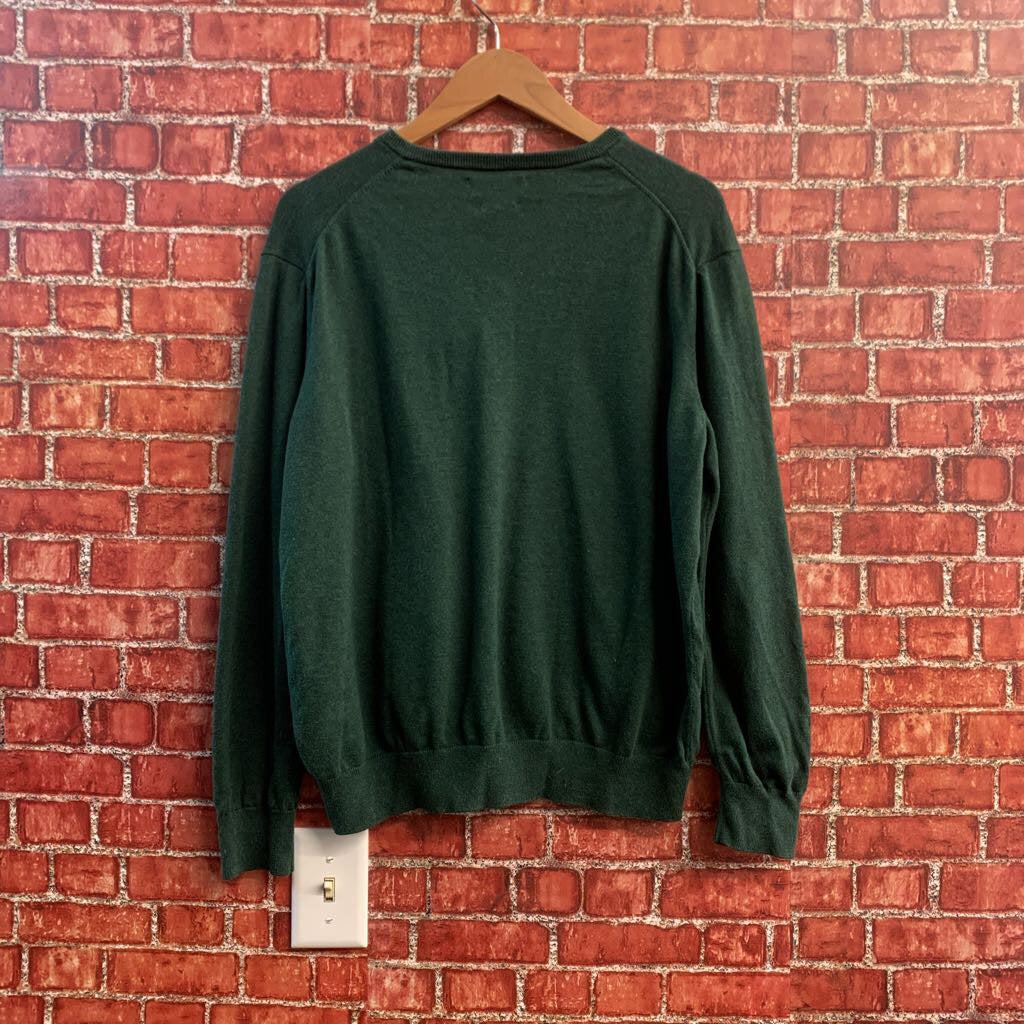 Polo Ralph Lauren green sweater, label and knit detail