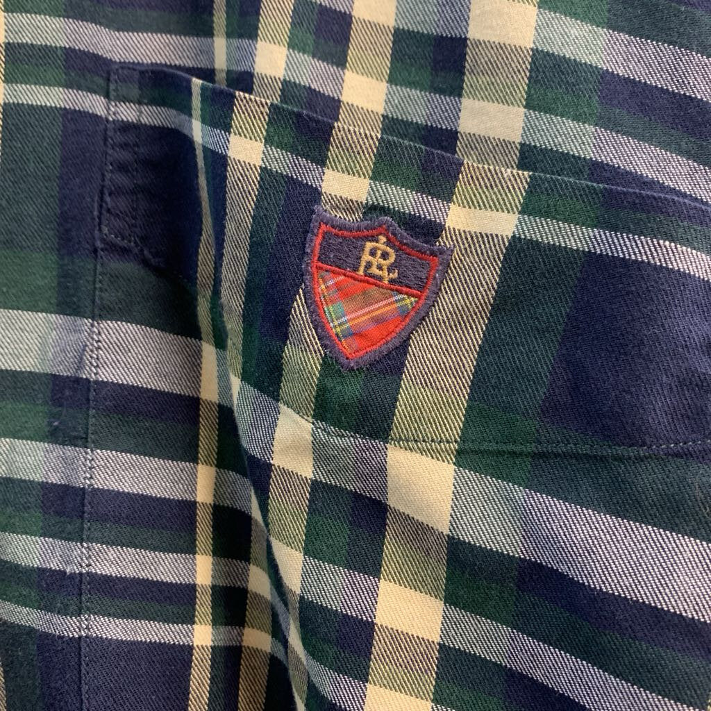 Ralph Lauren Golf plaid long-sleeve shirt, back view