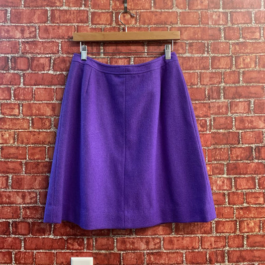 Gordon Vintage Wool Midi Skirt Front Pockets Purple