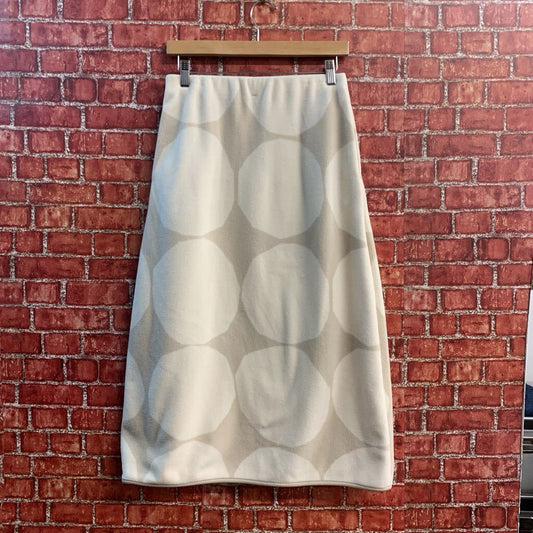 Marimekko by Uniqlo Midi Skirt Fleece Circles Beige/Cream Size S
