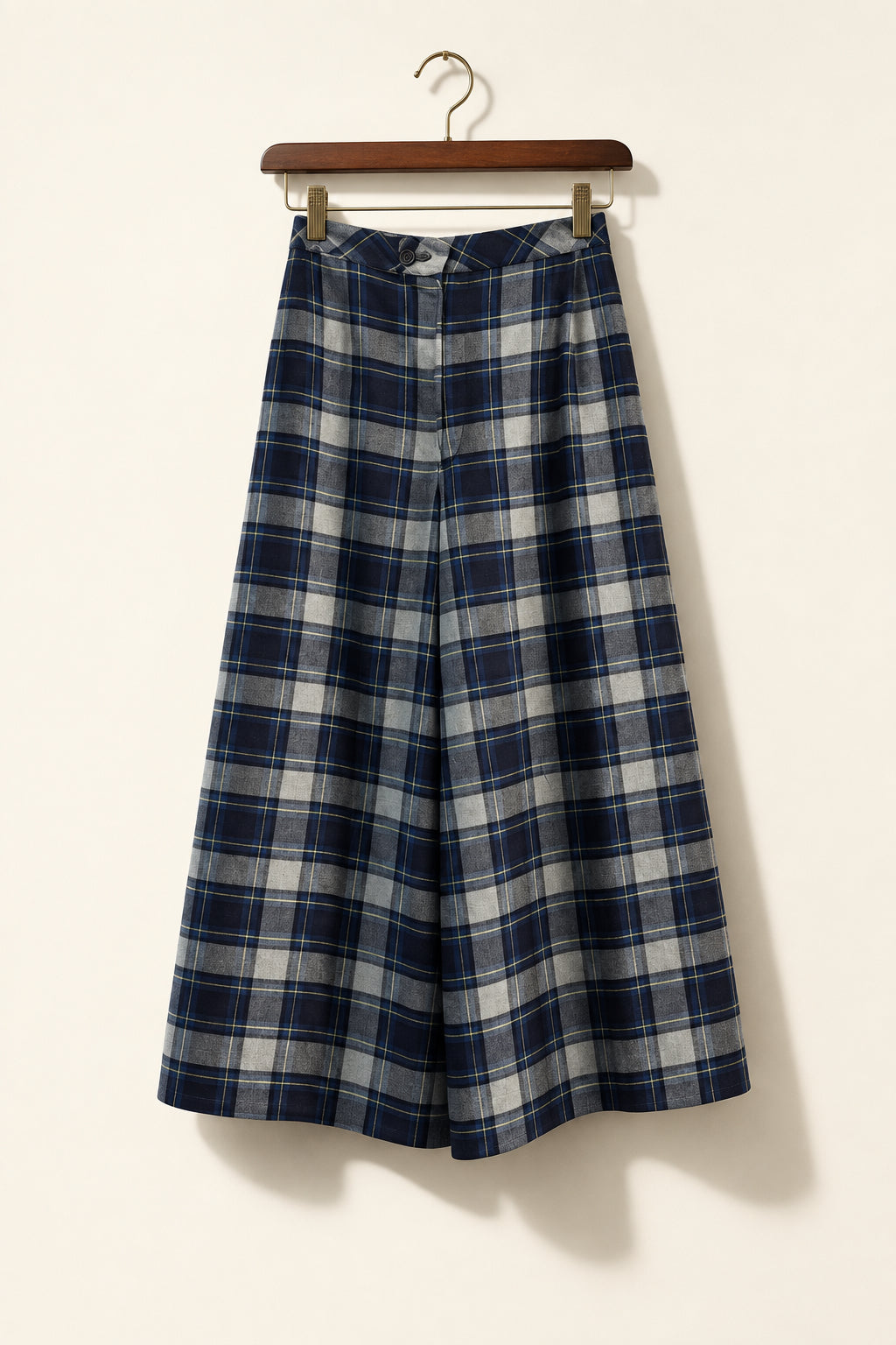 Gangbusters Slacks, Inc. Vintage Culottes Plaid Blue/Yellow