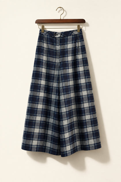 Gangbusters Slacks, Inc. Vintage Culottes Plaid Blue/Yellow