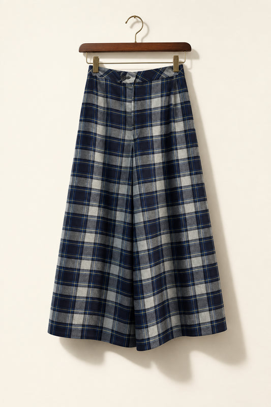 Gangbusters Slacks, Inc. Vintage Culottes Plaid Blue/Yellow