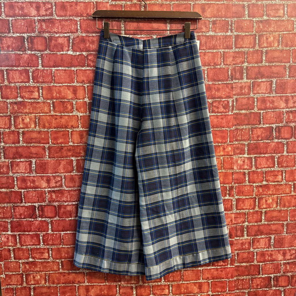 Gangbusters Slacks, Inc. Vintage Culottes Plaid Blue/Yellow