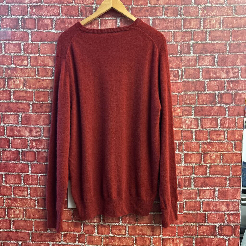 soft by Naadam V Neck Sweater Cashmere Burgundy Size XXL
