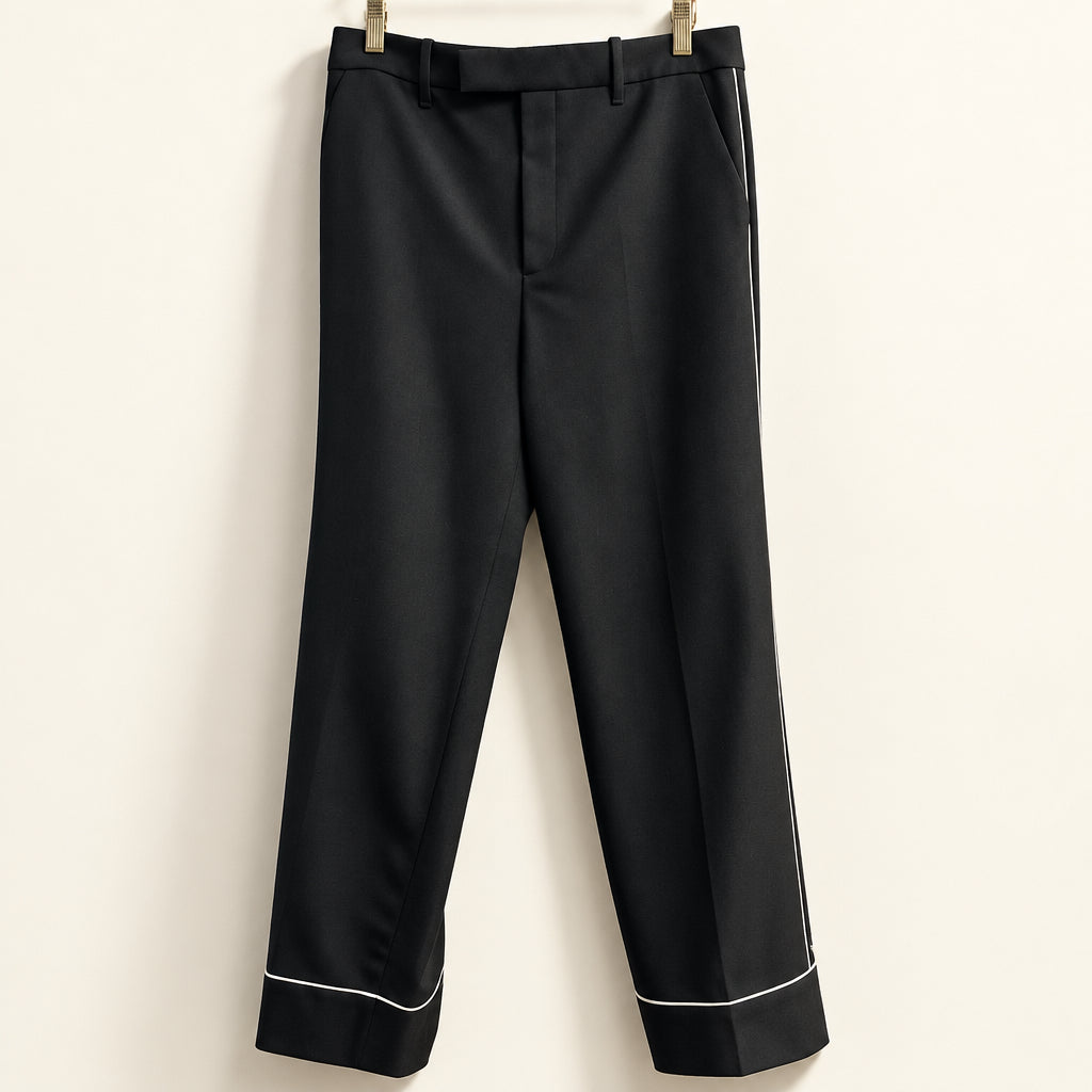 Gucci Trousers Y2K Tom Ford Wool Side Stripe Black Size 42