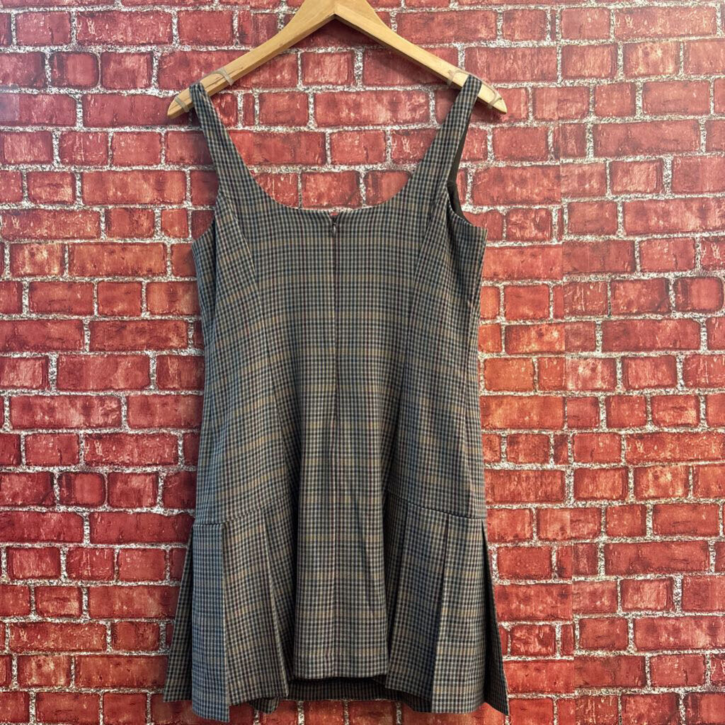 Gap Mini Dress Plaid Brown/Yellow/Burgundy Size S