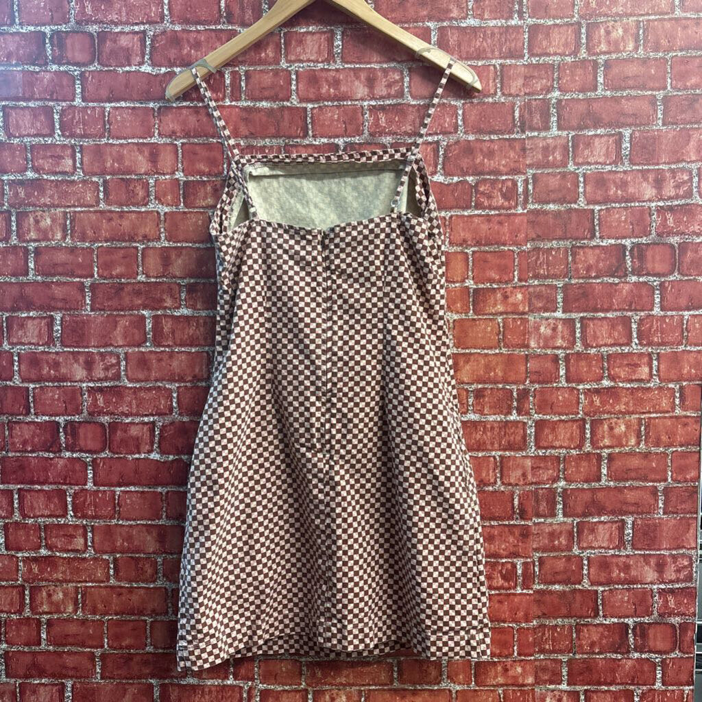 Levis Mini Tank Dress Checkers Brown/Beige/Pink Size S