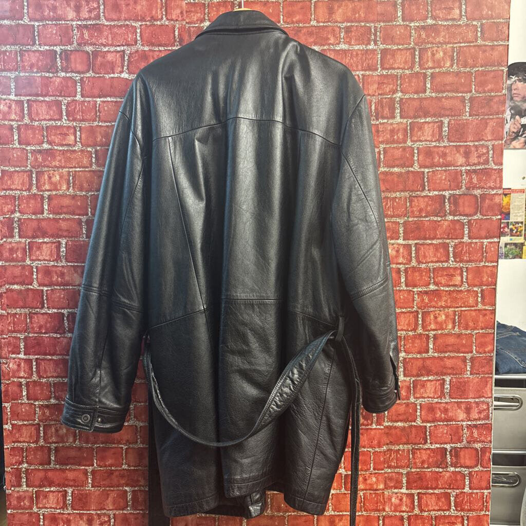 Wilsons Leather Field Jacket Belted Leather Black Size XL