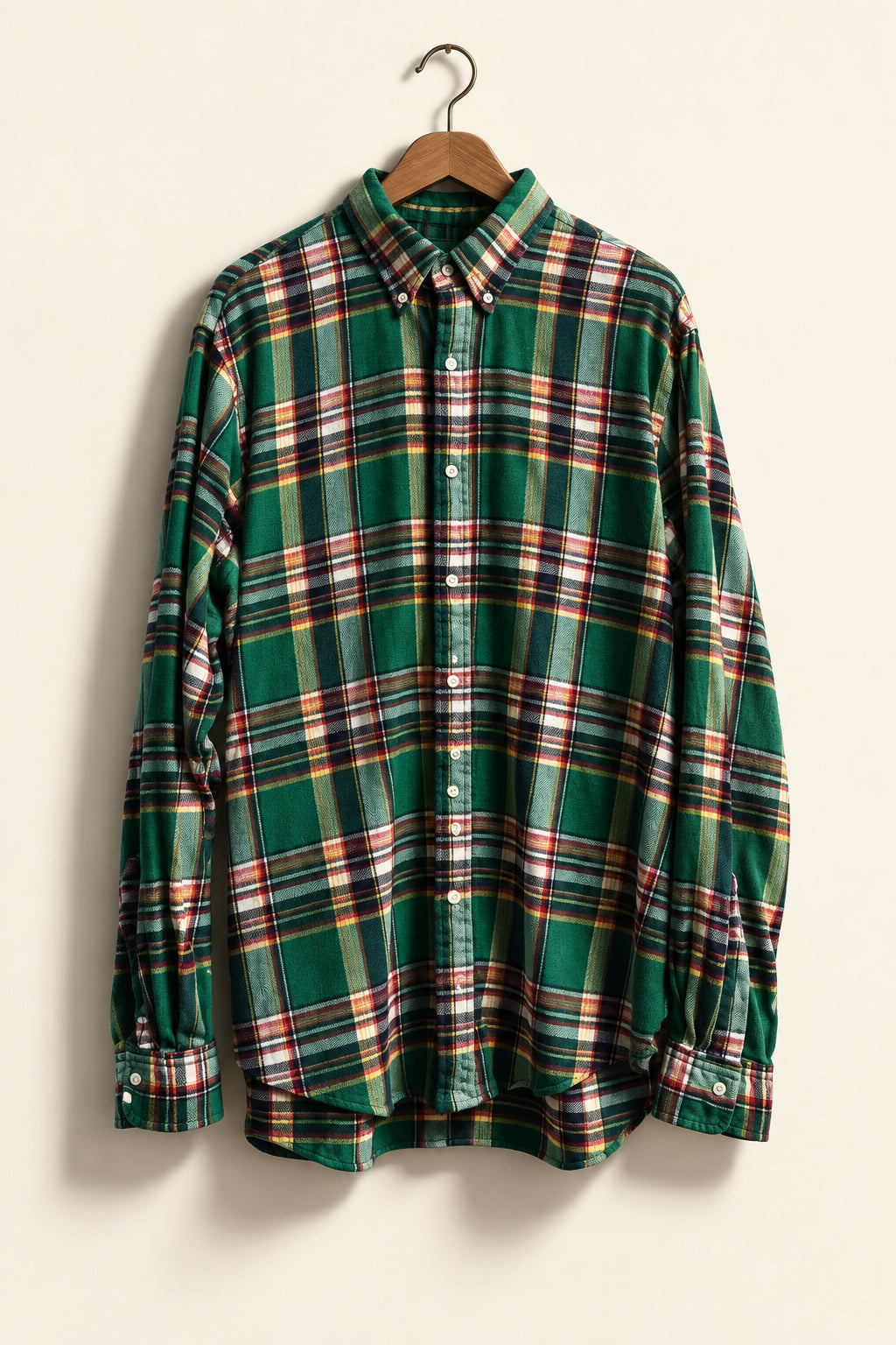 Polo Ralph Lauren Flannel Button Down Plaid Green/Red/Yellow Size XXL