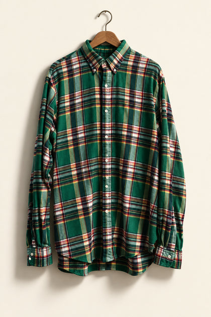 Polo Ralph Lauren Flannel Button Down Plaid Green/Red/Yellow Size XXL