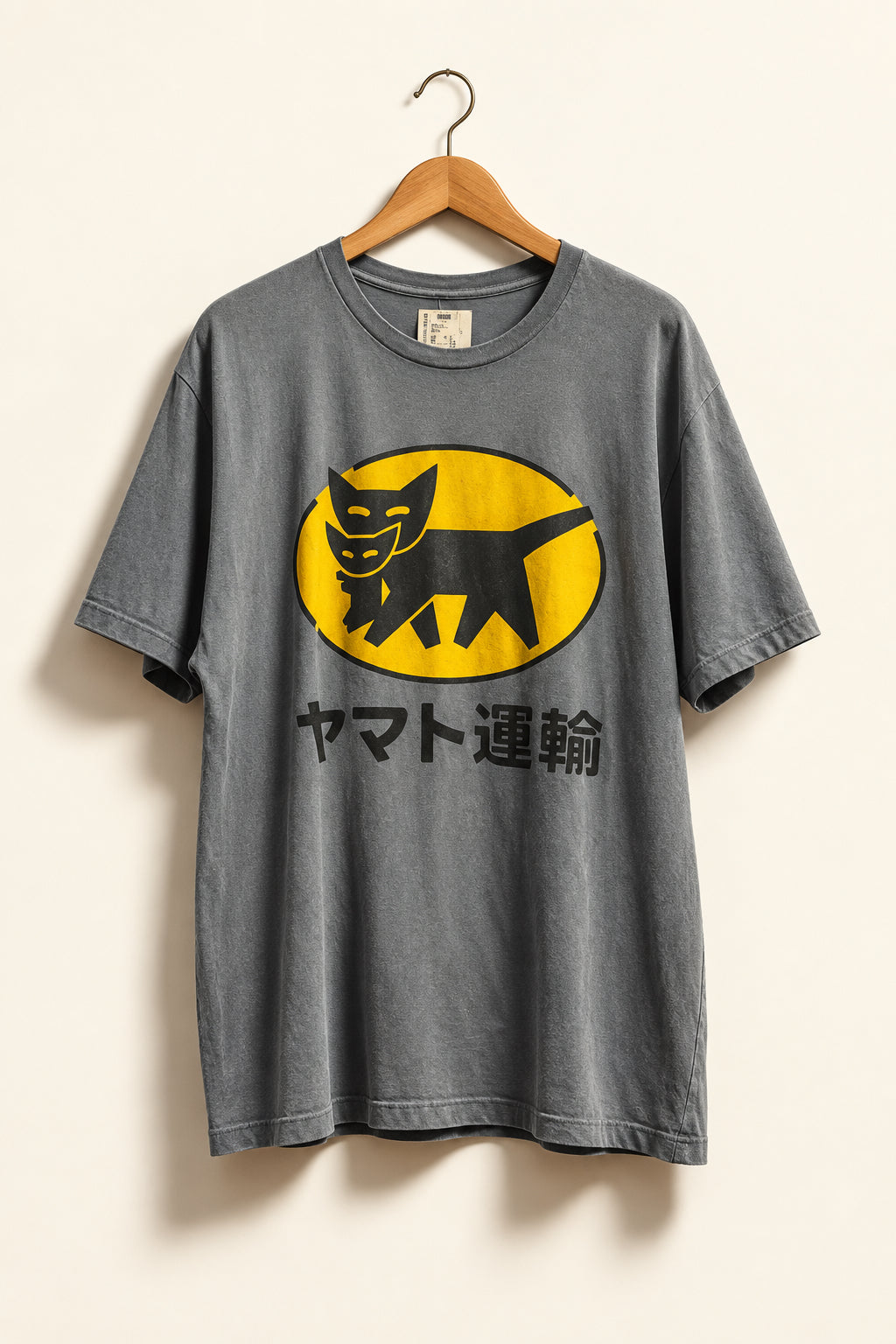 Yamato Transport Tee Cat Carrying Kitten Japanese Text Blue/Yellow/Black