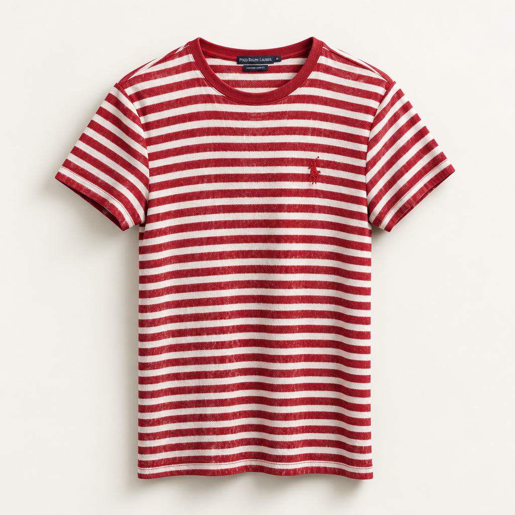 Ralph Lauren Sport Tee Stripes Red/White Size M