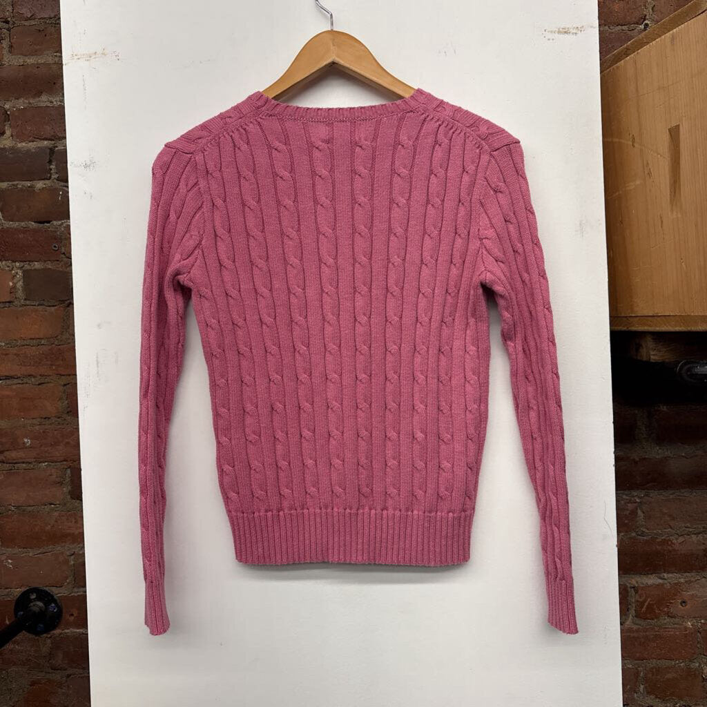 Polo Ralph Lauren Cable Knit Sweater Pink Ladies Size S