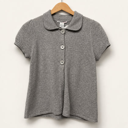Evelyn Grace Cardigan Short Sleeve Cashmere Grey Size S
