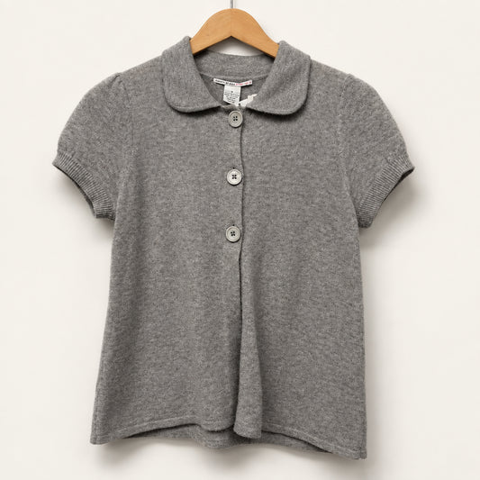 Evelyn Grace Cardigan Short Sleeve Cashmere Grey Ladies Size S