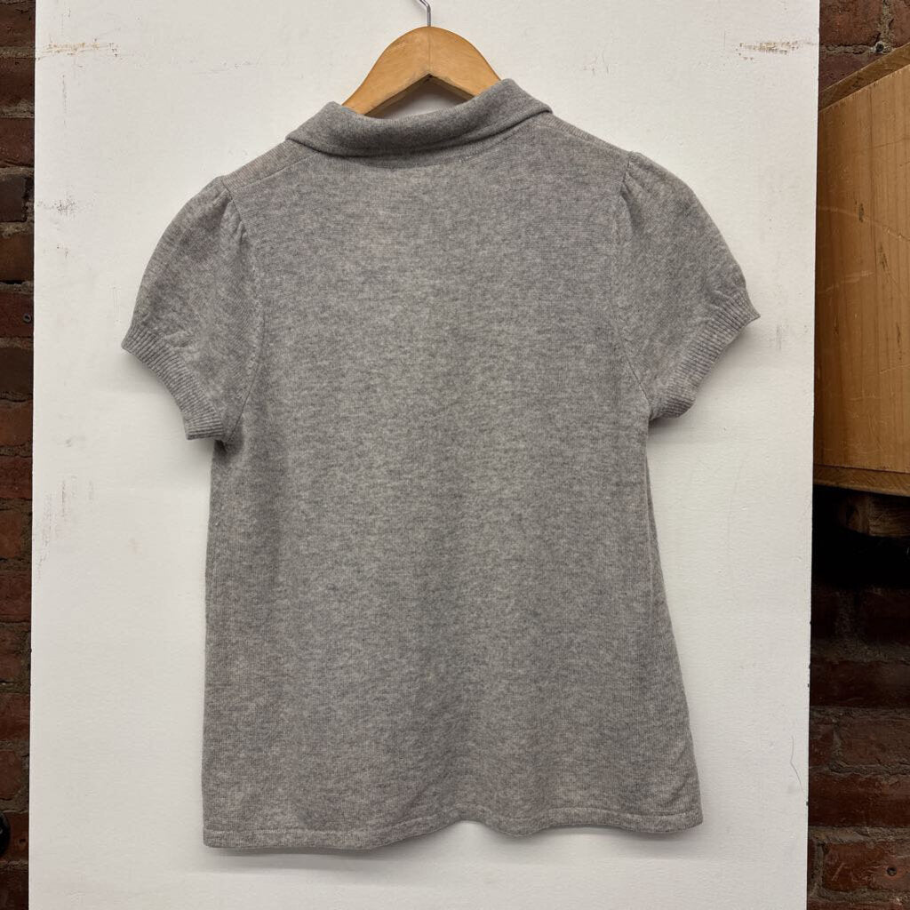 Evelyn Grace Cardigan Short Sleeve Cashmere Grey Size S