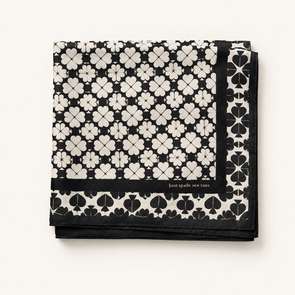 Kate Spade Silk Scarf Square Spades Black/Grey