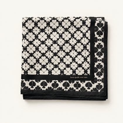 Kate Spade Silk Scarf Square Spades Black/Grey