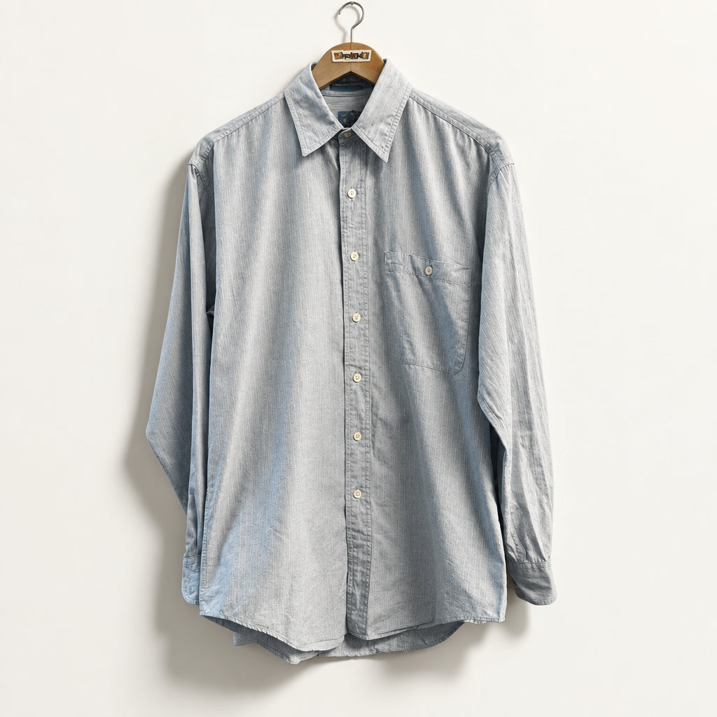 Chaps Ralph Lauren Vintage Button Up Stripes Baby Blue/Yellow Size 14.5