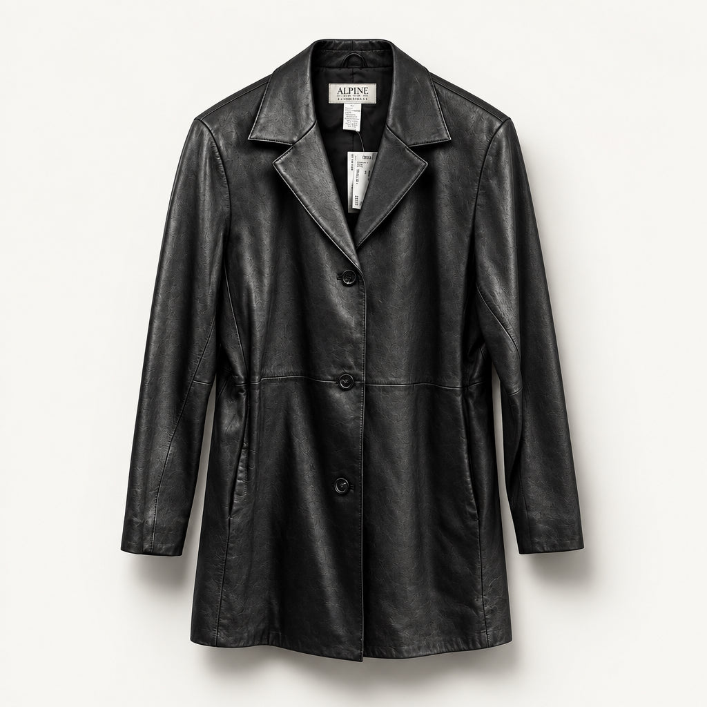 Alfani Y2K Leather Blazer Jacket Black Size 1X