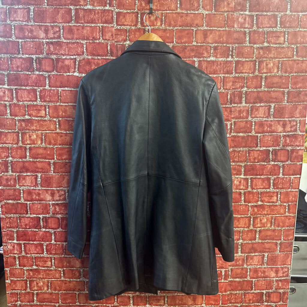 Alfani Y2K Leather Blazer Jacket Black Size 1X