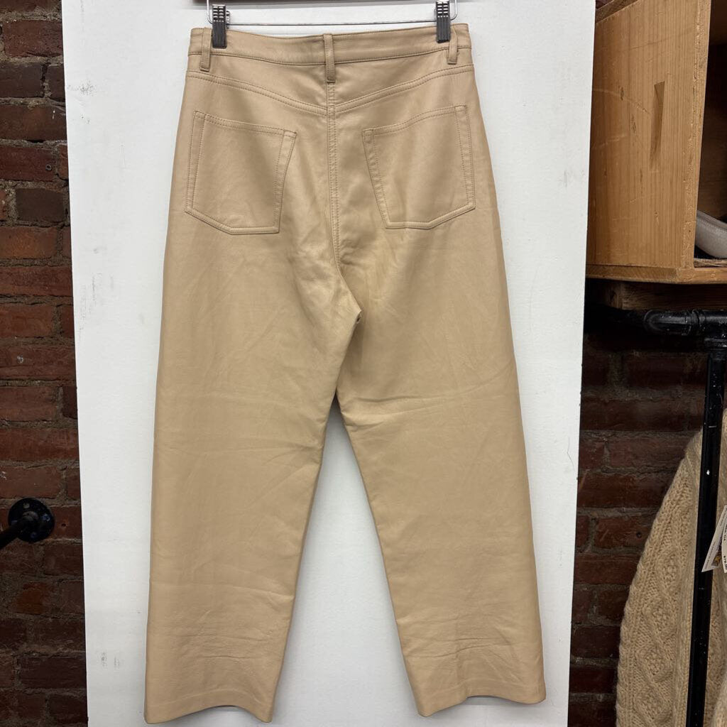 Wilfred Faux Leather Pants Crop Beige Size 8