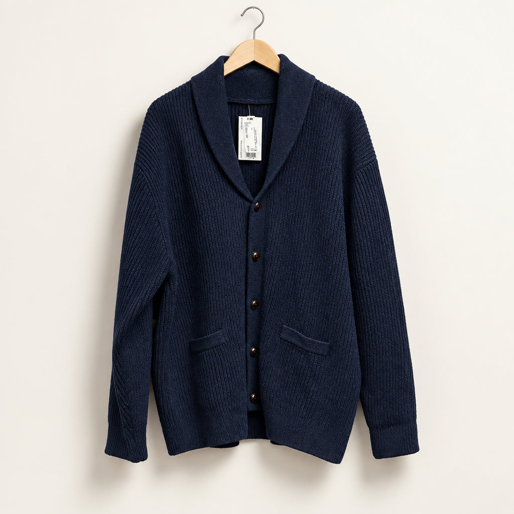 Eileen Fisher Button Down Lambswool Cardigan Navy Ladies Size 3XL