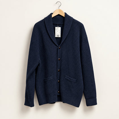 Eileen Fisher Button Down Lambswool Cardigan Navy Ladies Size 3XL