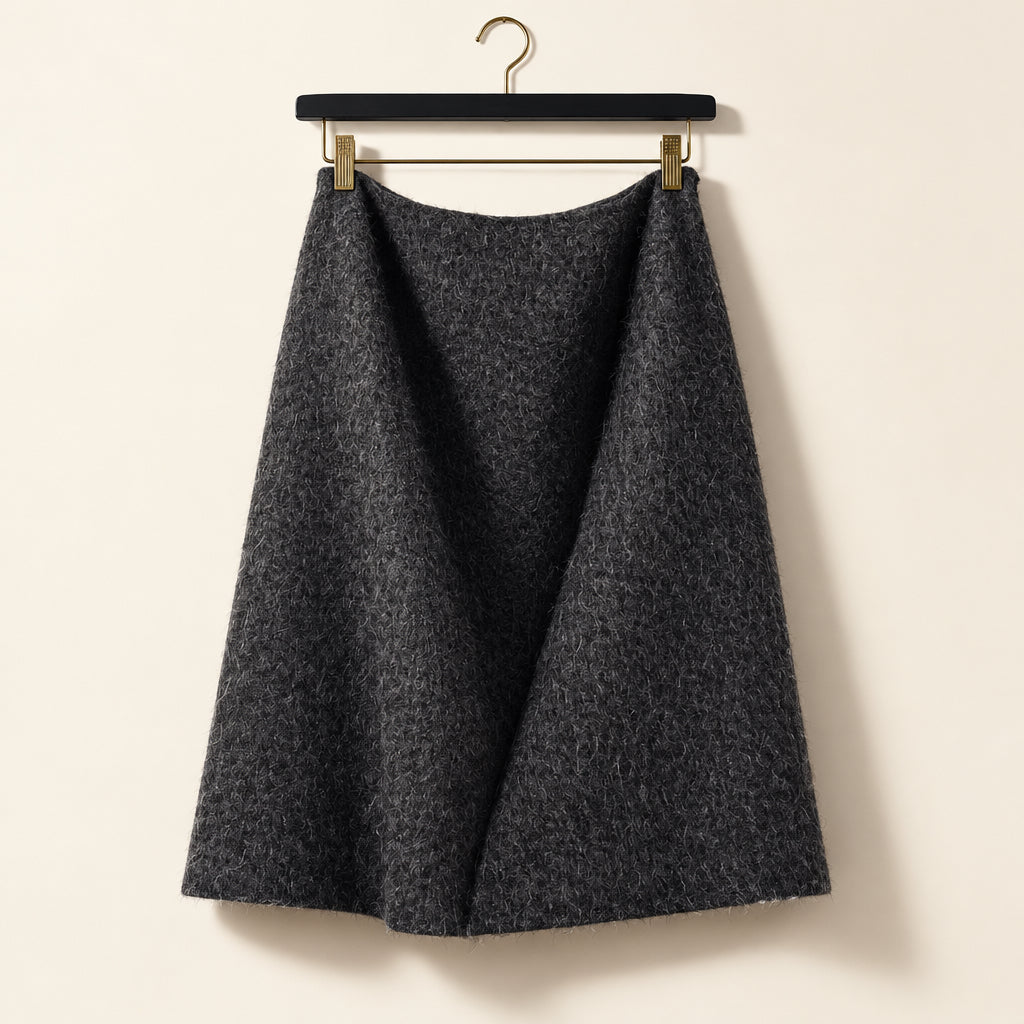 Anne Klein II Mohair/Wool Midi Skirt Brown Ladies Size 16