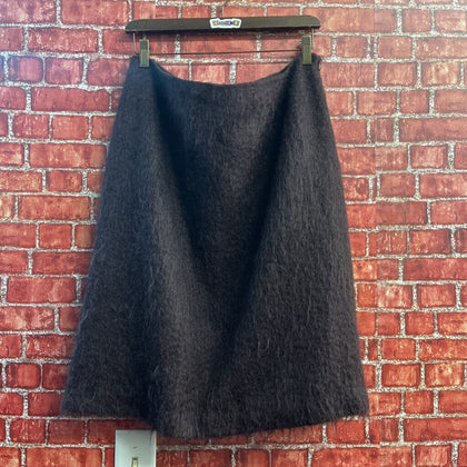 Anne Klein II Mohair/Wool Midi Skirt Brown Size 16
