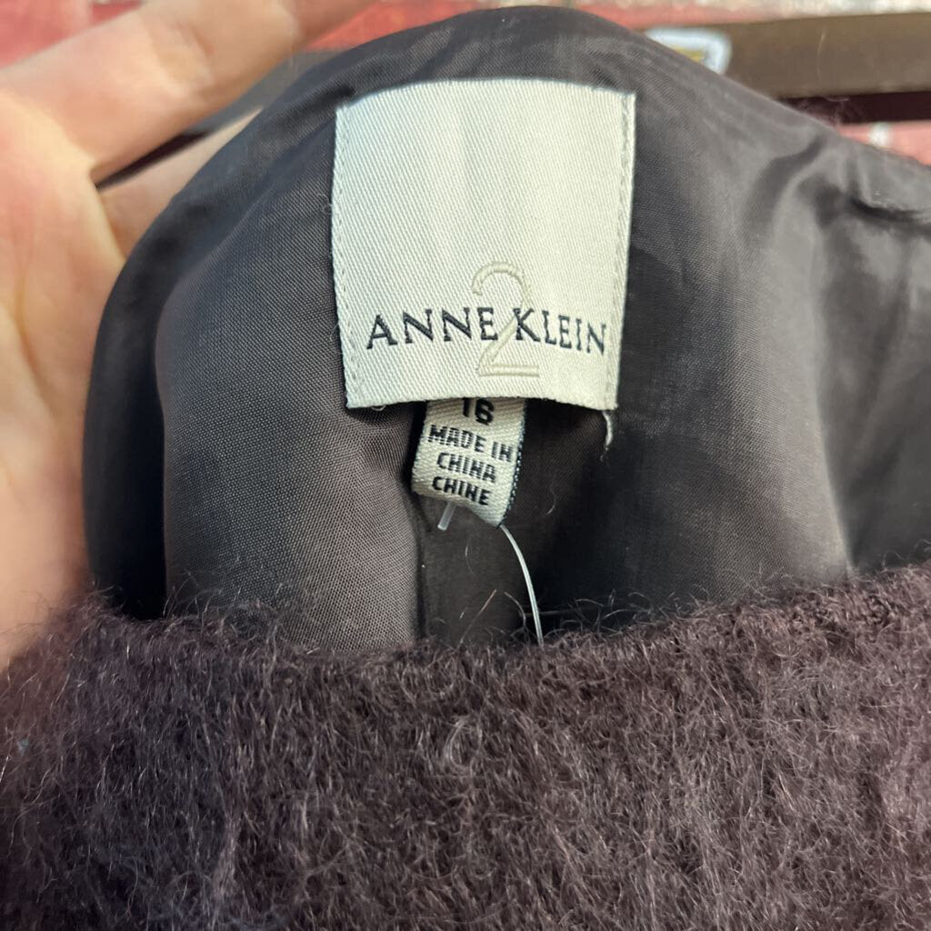 Anne Klein II Mohair/Wool Midi Skirt Brown Size 16