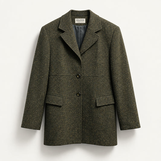 Gianni Petite Blazer Wool Green/Brown Ladies Size 14