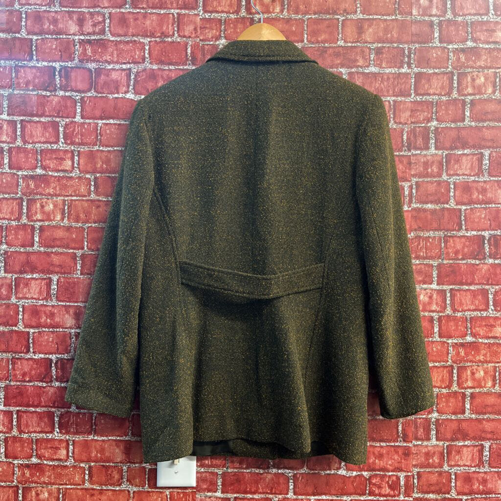 Gianni Petite Blazer Wool Green/Brown Size 14