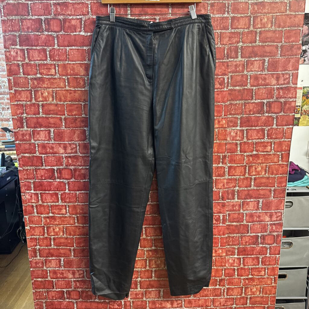 Jones New York Leather Baggy Pants Black Size 16