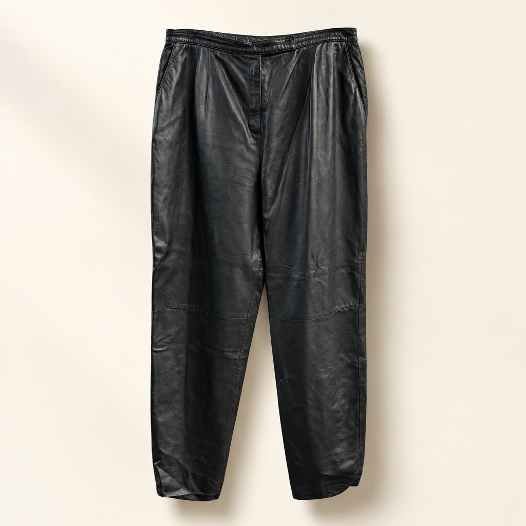 Jones New York Leather Baggy Pants Black Size 16