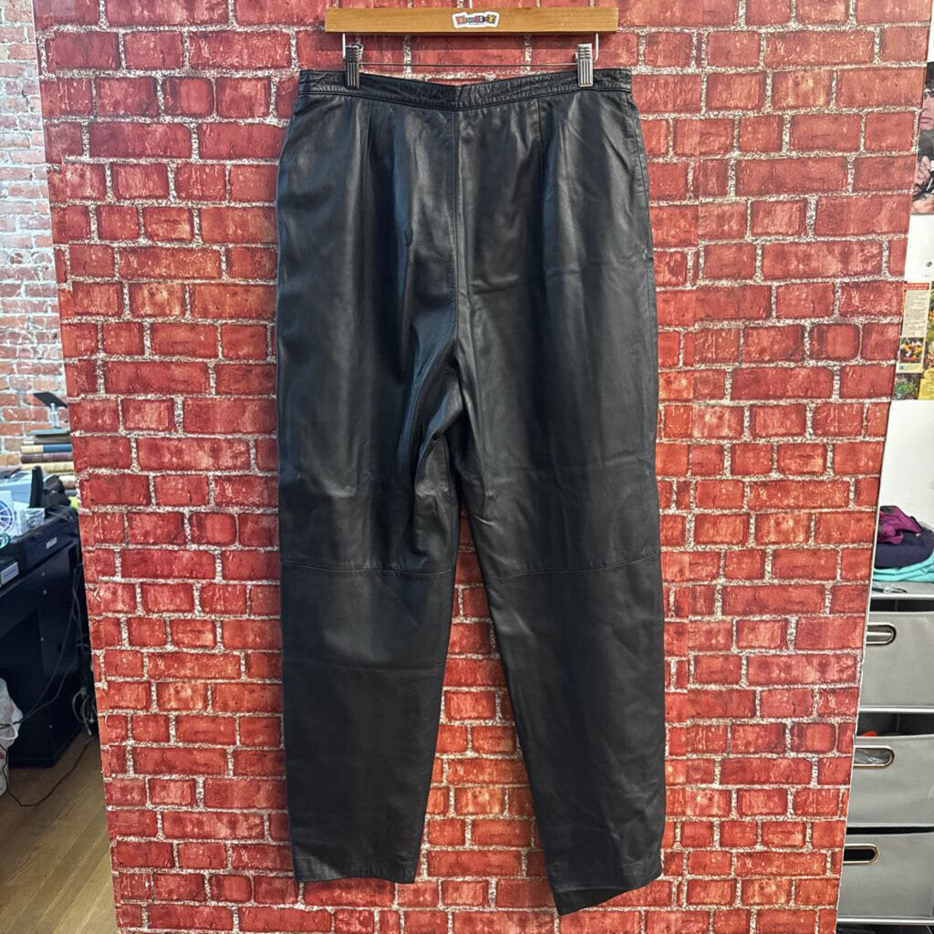 Jones New York Leather Baggy Pants Black Size 16