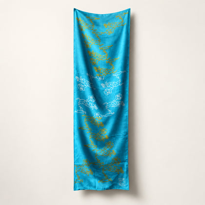 Wang Yadong Silk Scarf Blue/Yellow/White OS